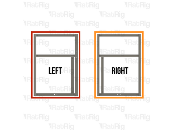 Make sure that the two frame side sub-assemblies match the provided image: