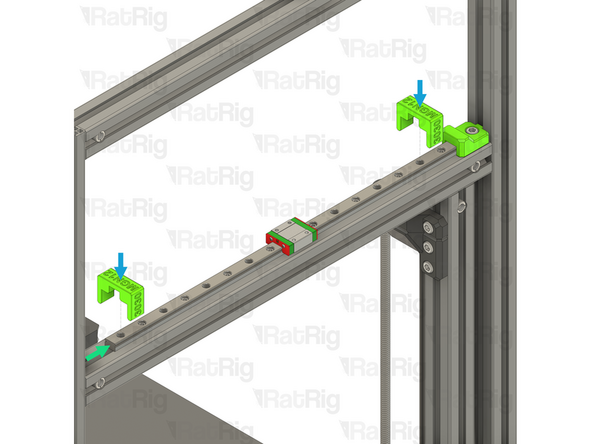 Prepared Y-axis linear rail assembly from the previous step