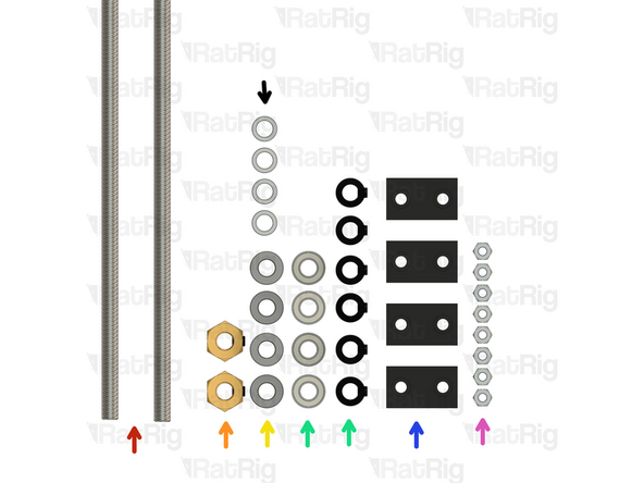 2x 1057mm TR8x8 Lead Screw (1557mm for a 750x1250 or 1250x1250 machine)