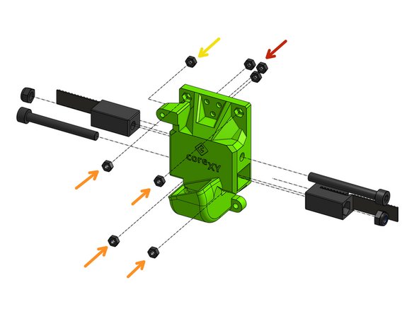 Back pull all M3 nuts: