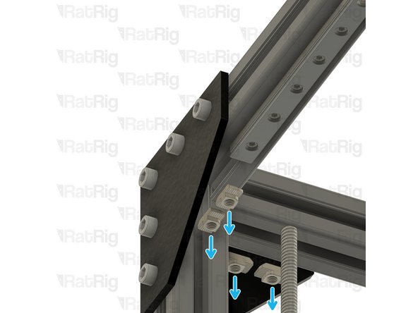 Some, or all, of the 3030 drop-in t-nuts may fall out of the 3030 extrusion when removing the idler_plate, just set them aside
