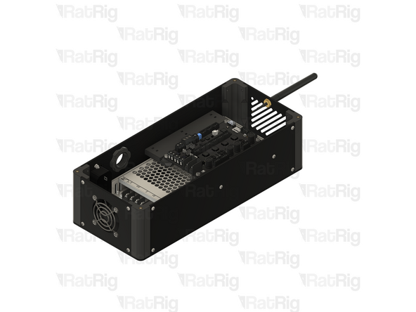 Align the Rodent CNC controller assembly with the holes in the side panels
