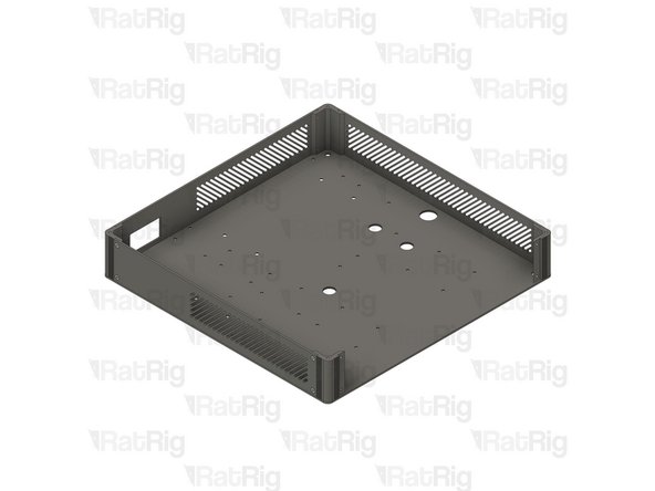 Assemble the enclosure components as shown, making sure the panels are correctly oriented. The countersink screw holes should face outwards from the enclosure, and the countersink screws should be flush with the surface when fully tightened.