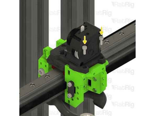 Place the Bondtech LGX Lite assembly onto the top of the EVA3 assembly as shown