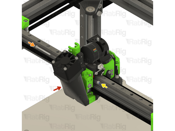 Install the 40mm_fan_duct assembly as shown