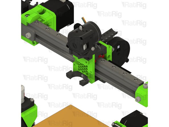 Install an M3 hex nut into each of the two positions shown