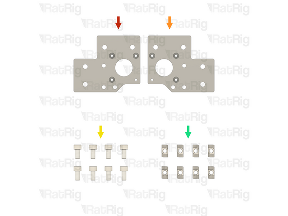 1x Rat Rig V-Core 4.0 - Motor Plate - Lower Left v1.0 (SKU: HW3606PC)