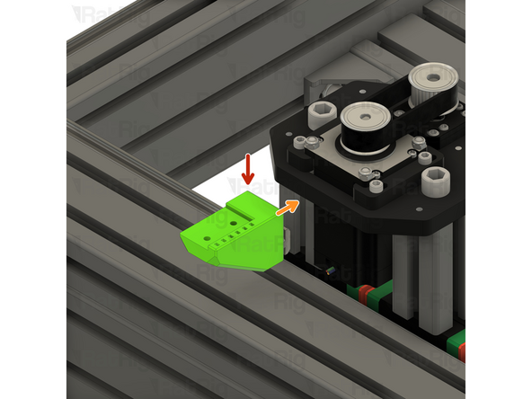 X-axis drag chain arm assembly from Step 17