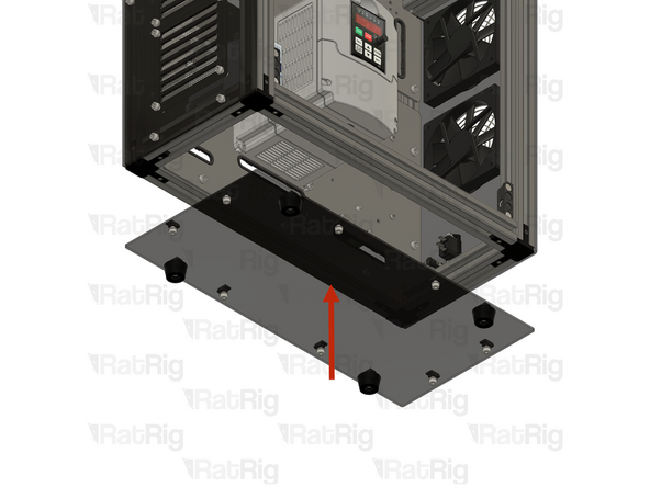 Install the bottom panel assembly to the frame as shown.