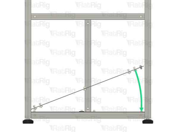 Move the left-hand side of the Front Base Plate into position above the bottom left-hand side extrusions