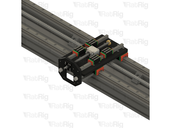 Insert one M12x45 screw through each hole in the Z top plate and secure in to the 4040 extrusion