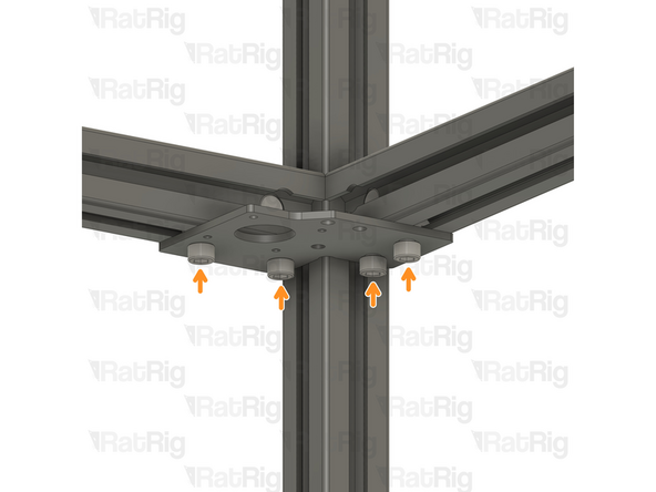 Tighten the M6x12 Cap Head Screws to secure the plate and guarantee the extrusions are perfectly aligned.