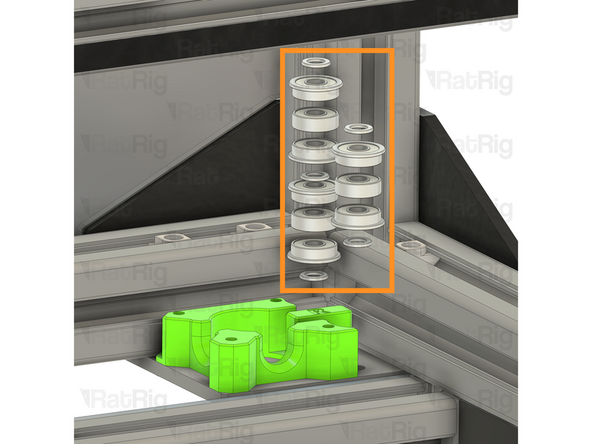 Remove all of the idler and spacer stack components