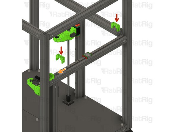Install the two MGN12 3030 alignment tools as shown, this will make sure the linear rail is positioned correctly