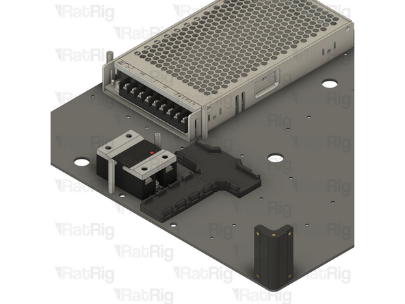 Tighten both M3x6 Countersink Screws to secure the cable guide to the base panel