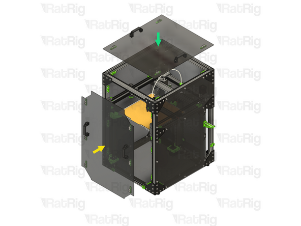 Secure the panel in place by fastening the all of the M6x12 Cap Head Screws