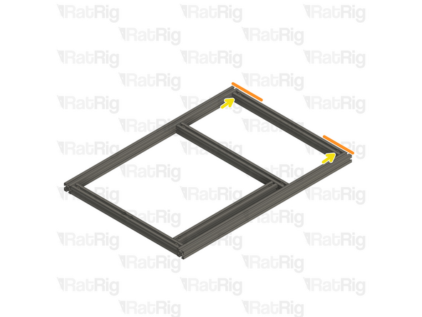 Insert the extrusion on the assembly,  making sure the T-nut pins are aligned with the side extrusion slots.