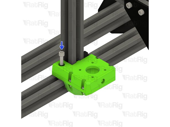 The rear lead screw motor cage is designed so that it can only be installed in the correct position. If the part doesn't fit correctly, check the position of the 3030 T-nuts and make sure it is positioned as shown