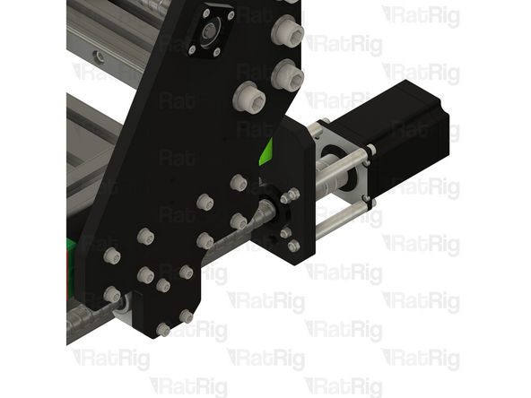 Install an M5 nylon locking hex nut on to each exposed M5x80 screw
