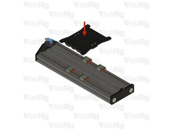 Install the X Joiner assembly on the linear rails, as shown.