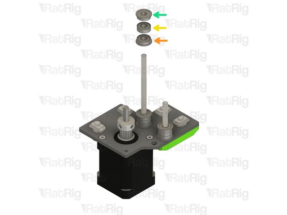 Install the following components on the rear M5x85 Screw in the order shown in the image: