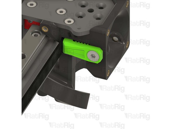 Tighten the M4x10 screw making sure the teeth of the belt clamp mesh with the belt