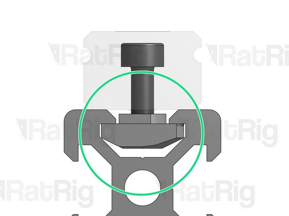 CORRECT USE: When a bolt is screwed through a plate/rail/connector and into a Drop-in T-Nut, the Nut rotates inside the slot as it rises, until it eventually grabs the inside of the profile, in a position perpendicular to the slot. In this position, the bolt is securely fastened.