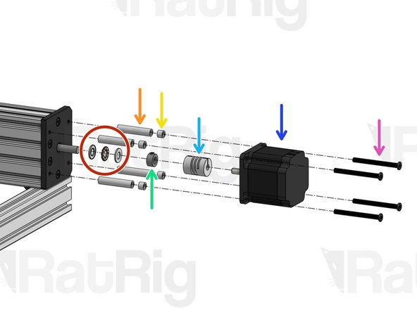 This step should be repeated twice, on the 2 Y C-Beam ends on the rear side of the machine (when you're facing the rear of the machine, the X Gantry Motor is on the left side).