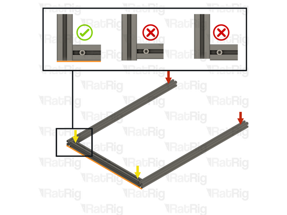 Lay the assembly on a flat surface, this is crucial to ensure a square frame