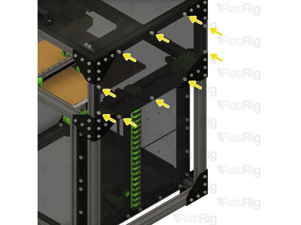 Align the panel to the frame as shown