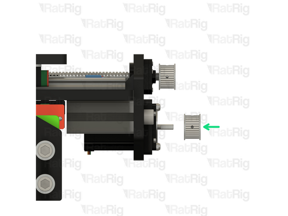 Insert the NEMA23 assembly through the hole in the Z top plate as shown