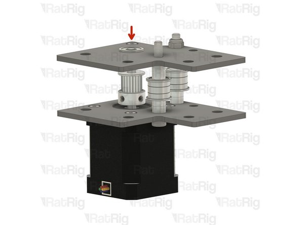 Flip the assembly upside down, ensuring the M5x45 Cap Head Screw can't fall.