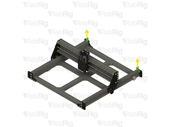 Carefully push the X-axis gantry towards the front of the machine. Once the X-axis gantry tools are no longer between the gantry and the base, it should move smoothly
