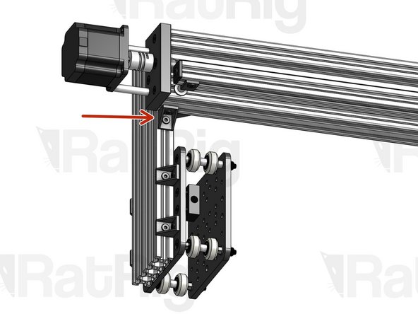 Fit the Drop-in T-Nuts inside the 2080 and C-Beam Slots and tighten the screws. The longer screw should connect with the C-Beam.