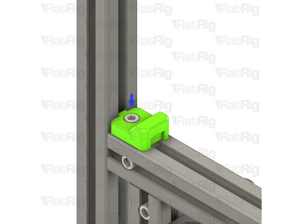 Align the Y-axis bumper with the extrusion slot as shown