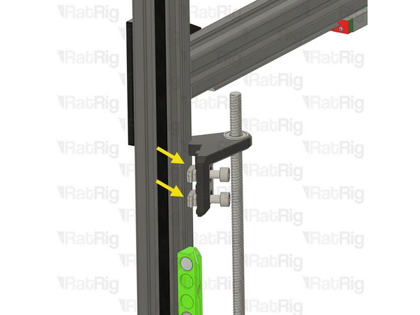 Rotate the lead screw constraint assembly so the Cap Head Screws and T-nuts come free from the extrusion slot