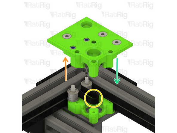 If the M6 Drop in T-nuts fall off, loosely thread them in the screws so you can easly reinstall the CoreXY motor cage top easily.