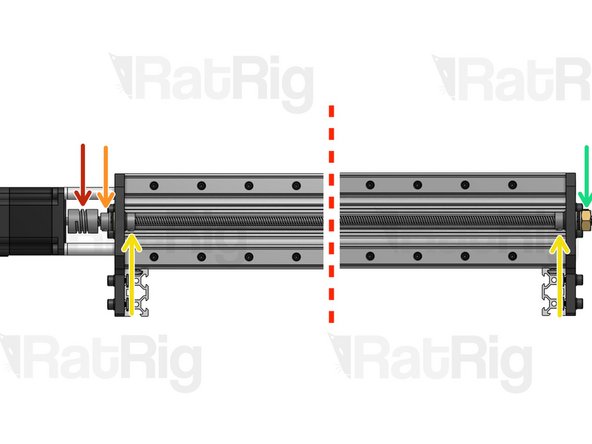 Start by adjusting the position of the Flexible Coupling to make sure that both the Lead Screw and the Nema 23 motor shaft are fully inserted inside the ends of the coupling.