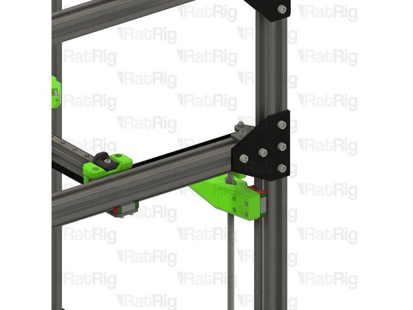 Install each screw through the bed arm assembly as shown, then fasten the arm to the linear rail carriage