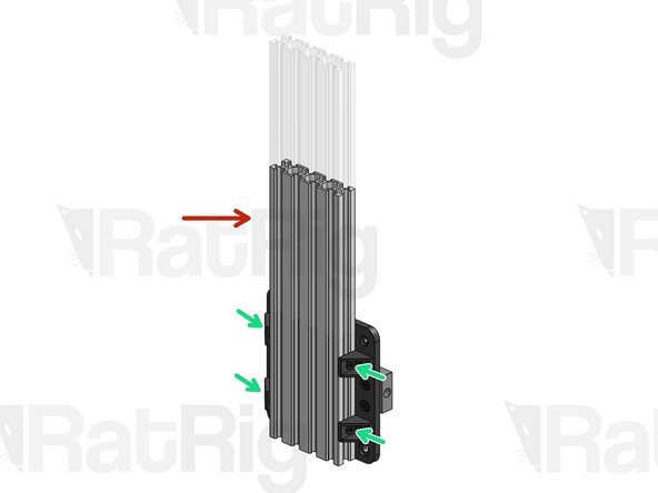 X-Gantry 2080 Profile. Align it flush with the bottom of the plate.