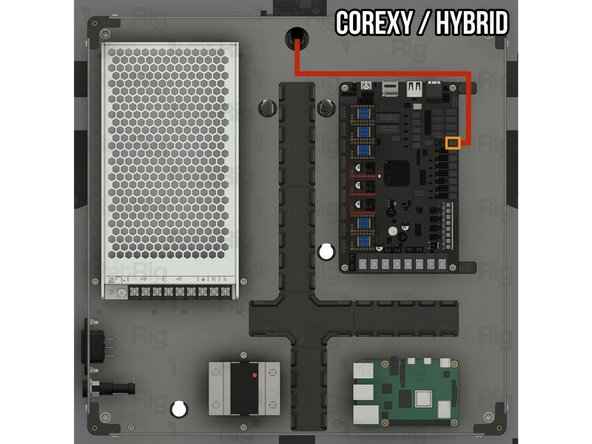 Route the 4028 part cooling fan extension cable as shown