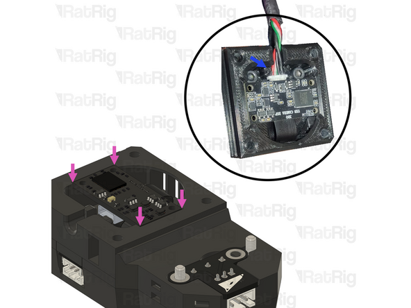 Align the small markers on the printed parts to ensure the correct orientation of the assembly