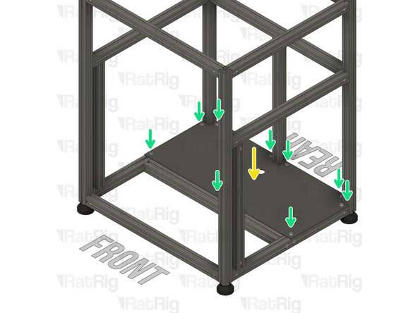 Ensure the base plate assembly is pushed all the way to the back and aligned with the rear extrusions.