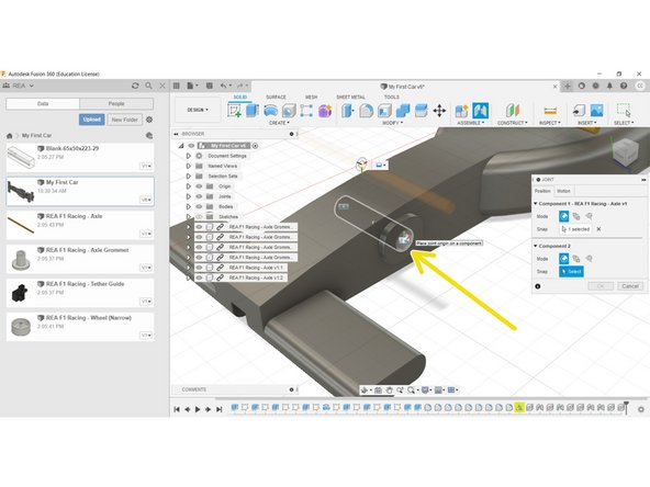 Select the Joint tool from the Assemble Menu.