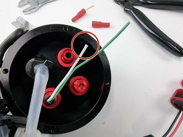 Trim the white wire.