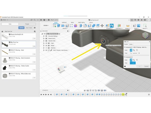 Select the inner face of the Axle Grommet, as shown in the image.