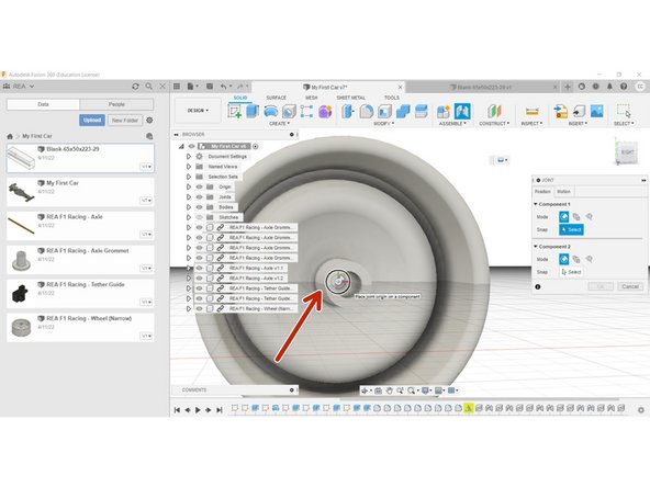 Orient viewpoint to look into the inside of the wheel.