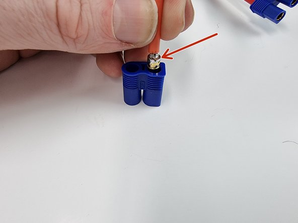 Next is to insert the pins into the plastic part of the EC3 connector.
