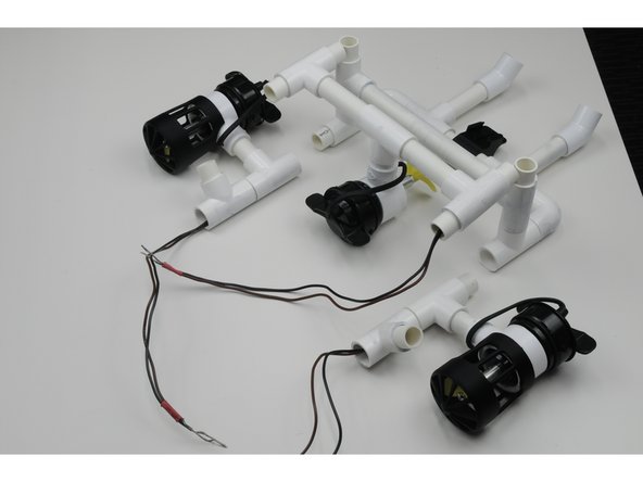 Now that the tether cable has been separated from the frame, and the individual motor wires are free, the internal wiring can be removed.