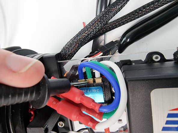 Black wire to Blue wire, Red wire to Green wire, Yellow wire to White wire